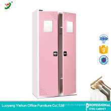 Durable colorful steel 2 door locker cabinet design wardrobe dressing room/clothing locker